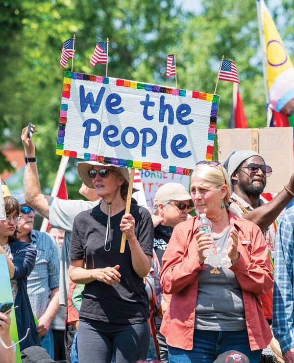 no kings rally burlington protesters